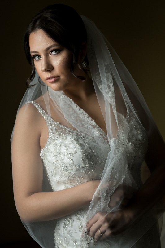 Bride wrapped with veil