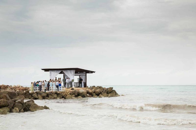 Ocean gazebo at Royalton White Sands Jamaica wedding ceremony