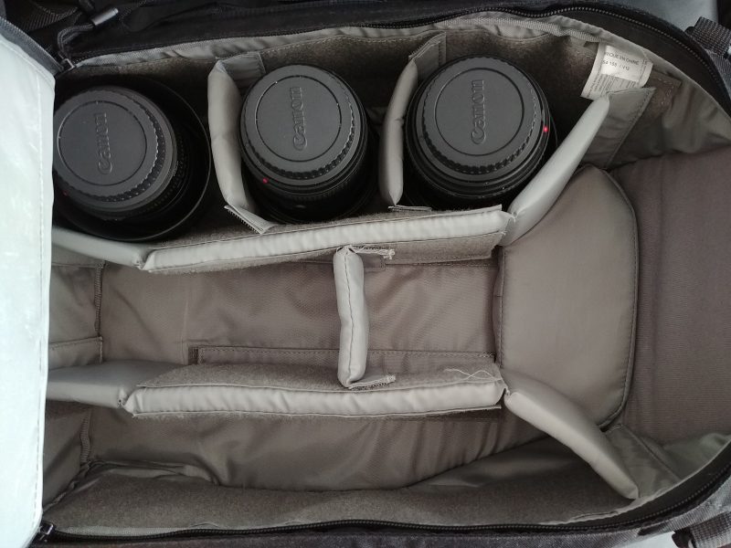 3 lenses in bag