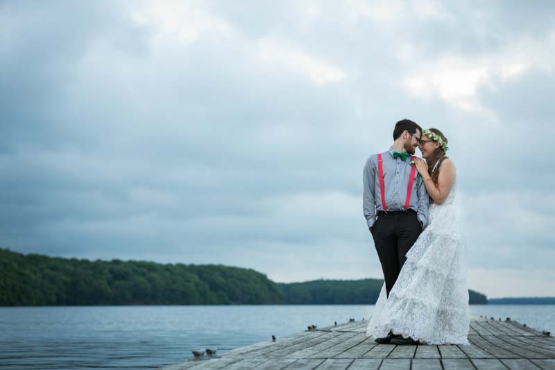 Bride and groom at the docks