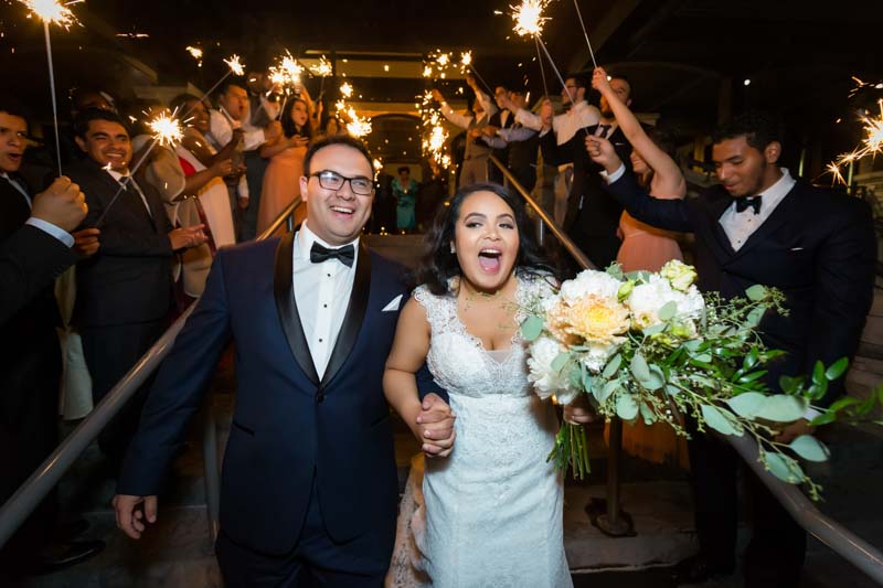 Wedding sparklers exit