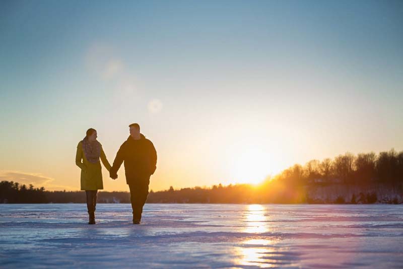 Winter engagement at Rideau Lakes