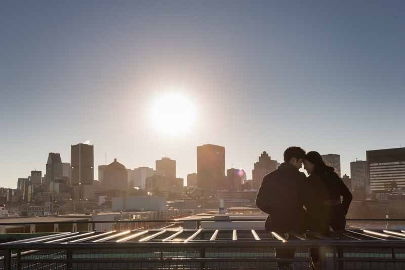Montreal downtown skyline at sunset