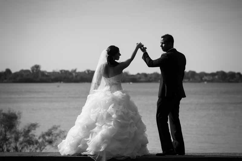 Black and White wedding portrait