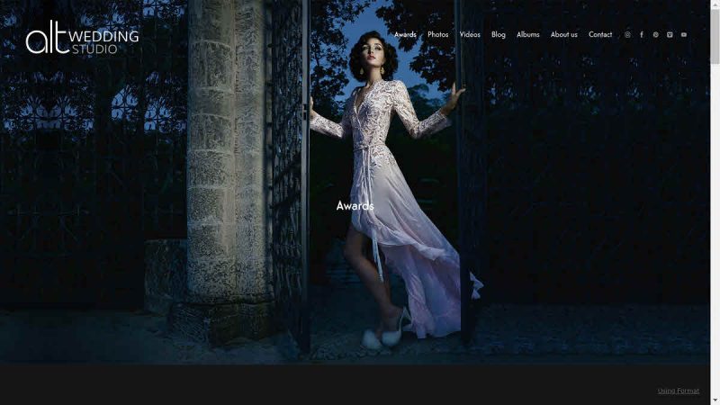 Screenshot of Alt Wedding Photography's homepage