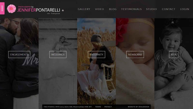 screenshot of Jennifer Pontarelli's homepage