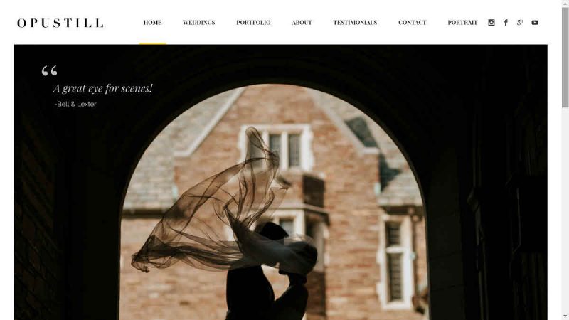 Screenshot of Opustill's homepage