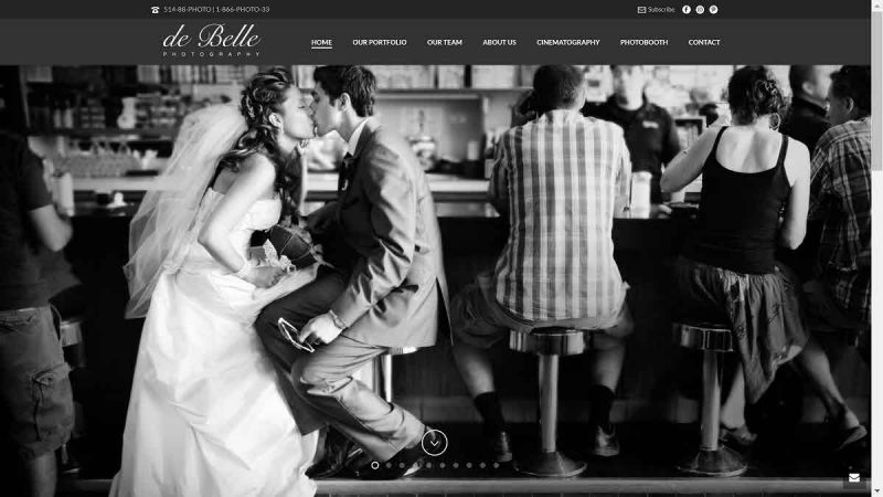screenshot of de Belle's homepage