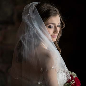 Bride turning back towards camera